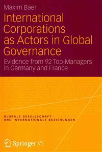 International Corporations as Actors in Global Governance
