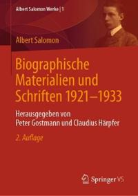 Biographische Materialien und Schriften 1921-1933