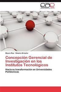 Concepcion Gerencial de Investigacion En Los Institutos Tecnologicos