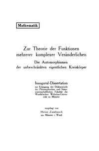 Zur Theorie der Funktionen mehrerer komplexer Veränderlichen