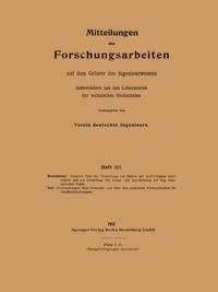 Forschungsarbeiten auf dem Gebiete des Ingenieurwesens