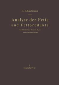 Analyse der Fette und Fettprodukte