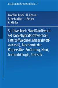 Stoffwechsel (Eiweissstoffwechsel · Kohlehydratstoffwechsel · Fettstoffwechsel · Mineralstoffwechsel) — Biochemie der Körpersäfte — Ernährung — Haut — Immunbiologie — Statistik