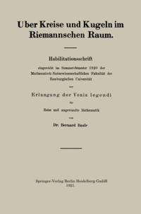 Uber Kreise und Kugeln im Riemannschen Raum