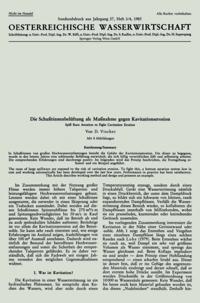 Die Schußrinnenbelüftung als Maßnahme gegen Kavitationserosion