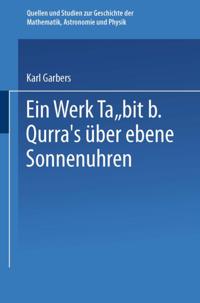 Ein Werk ?abit B. Qurra’s über Ebene Sonnenuhren