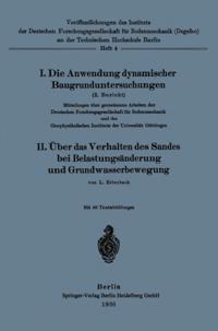 Veröffentlichungen des Instituts der Deutschen Forschungsgesellschaft für Bodenmechanik (Degebo) an der Technischen Hochschule Berlin