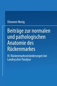 Beiträge zur normalen und pathologischen Anatomie des Rückenmarkes