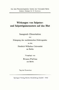 Wirkungen von Salpeter- und Salpetrigsäureestern auf das Blut