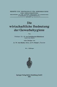 Beihefte zum Zentralblatt für Gewerbehygiene und Unfallverhütung