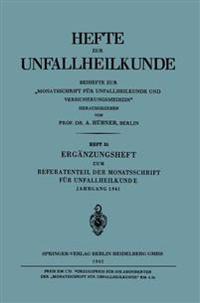 Ergänzungsheft zum Referatenteil der Monatsschrift für Unfallheilkunde