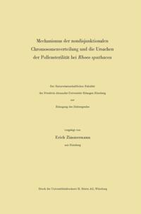 Mechanismus der nondisjunktionalen Chromosomenverteilung und die Ursachen der Pollensterilität bei Rhoeo spathacea