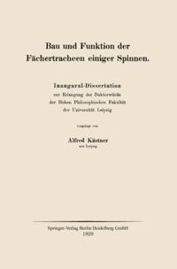 Bau und Funktion der Fächertracheen einiger Spinnen