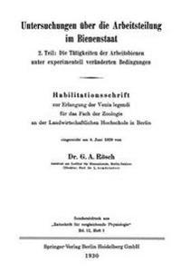 Untersuchungen über die Arbeitsteilung im Bienenstaat