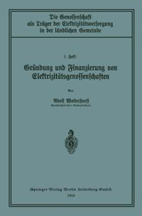 Gründung und Finanzierung von Elektrizitätsgenossenschaften