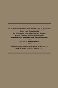 Ueber den Grundumsatz bei Störungen innersekretorischer Organe