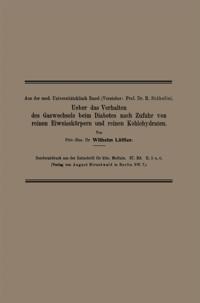 Ueber das Verhalten des Gaswechsels beim Diabetes nach Zufuhr von reinen Eiweisskörpern und reinen Kohlehydraten
