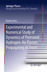Experimental and Numerical Study of Dynamics of Premixed Hydrogen-Air Flames Propagating in Ducts