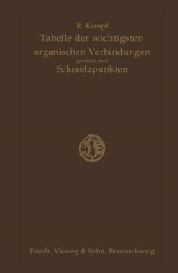 Tabelle der Wichtigsten Organischen Verbindungen Geordnet Nach Schmelzpunkten