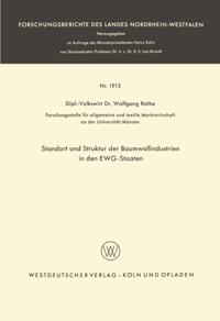 Standort und Struktur der Baumwollindustrien in den EWG-Staaten