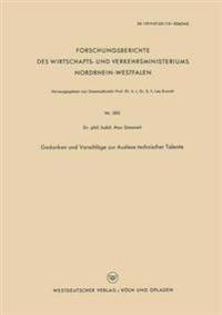Gedanken und Vorschläge zur Auslese technischer Talente