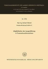 Möglichkeiten der Laugenklärung in Trommelwaschmaschinen