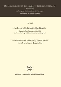 Die Grenzen der Umformung dünner Bleche mittels elastischer Druckmittel