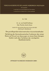 Die grundlegenden kalorimetrischen Auswertemethoden