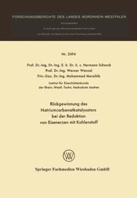 Rückgewinnung des Natriumcarbonatkatalysators bei der Reduktion von Eisenerzen mit Kohlenstoff