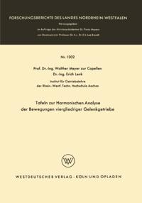 Tafeln zur Harmonischen Analyse der Bewegungen viergliedriger Gelenkgetriebe