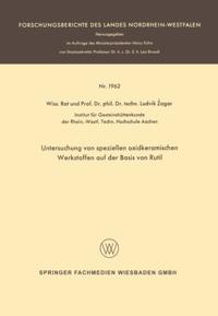 Untersuchung von speziellen oxidkeramischen Werkstoffen auf der Basis von Rutil