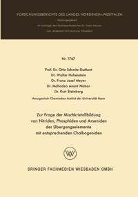 Zur Frage der Mischkristallbildung von Nitriden, Phosphiden und Arseniden der Übergangselemente