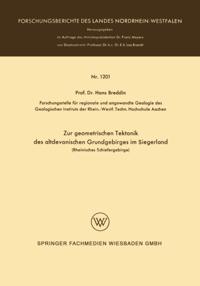 Zur geometrischen Tektonik des altdevonischen Grundgebirges im Siegerland