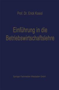 Einführung in die Betriebswirtschaftslehre