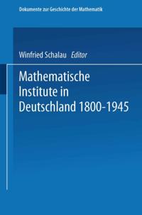 Mathematische Institute in Deutschland 1800–1945