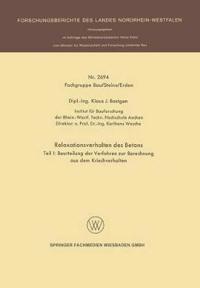 Relaxationsverhalten des Betons