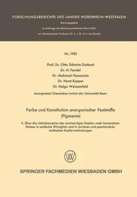 Farbe und Konstitution anorganischer Feststoffe (Pigmente)