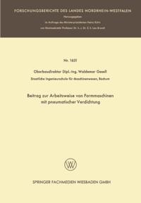 Beitrag zur Arbeitsweise von Formmaschinen mit pneumatischer Verdichtung
