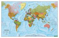 wall-map: The World, 1:35.000.000, metal-backed in a tube