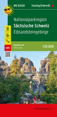 Saxon Switzerland national park region, hiking map 1:25,000