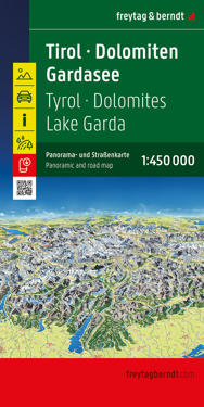 freytag & berndt Straßenkarte Tirol - Dolomiten - Gardasee - Panorama 1:450.000