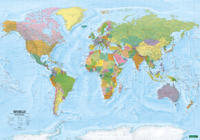 World Map, political - Physical, English, Poster Map