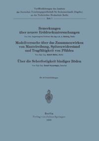 Veröffentlichungen des Instituts der Deutschen Forschungsgesellschaft für Bodenmechanik (Degebo) an der Technischen Hochschule Berlin