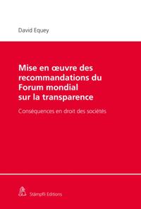 Mise en oeuvre des  recommandations du Forum mondial sur la  transparence