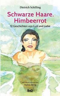 Schwarze Haare. Himbeerrot