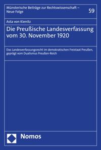 Die Preußische Landesverfassung vom 30. November 1920