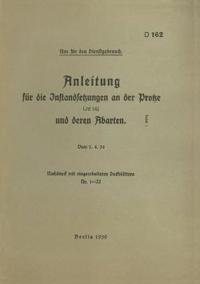 D 162 Anleitung für die Instandsetzungen an der Protze