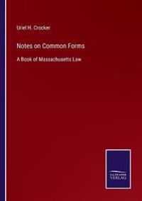 Kirjan kansi "Notes on Common Forms"