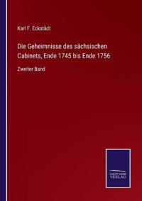 Kirjan kansi "Die Geheimnisse des sächsischen Cabinets, Ende 1745 bis Ende 1756"