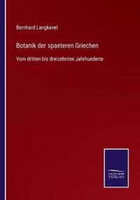 Kirjan kansi "Botanik der spaeteren Griechen"